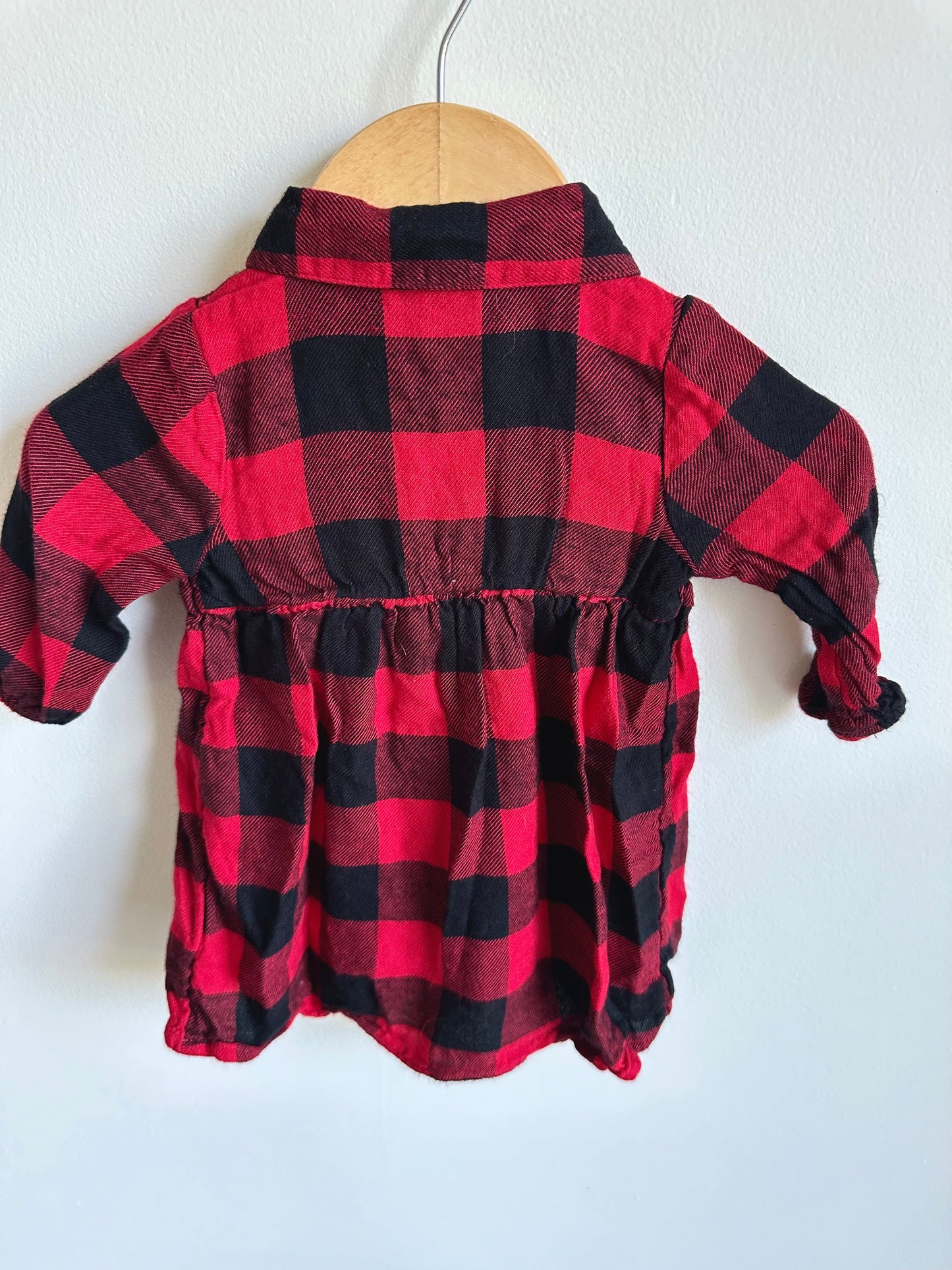 Red + Black Checkered Dress / 3-6m