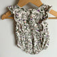 Floral Ruffle Sleeve Bubble Romper / 3-6m