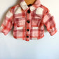 Coral Plaid Shacket / 3-6m