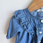 Denim Dress with Frill Sleeves / 3-6m