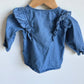 Denim Dress with Frill Sleeves / 3-6m