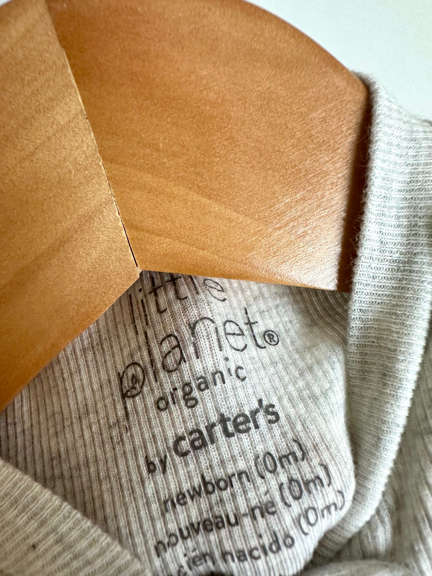 Grey Newborn Organic Rib Sleeper / 0m