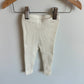 Cream Ribbed Leggings / 6-12m
