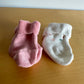 Fold Over Socks (Pink + White)/ 0-3m