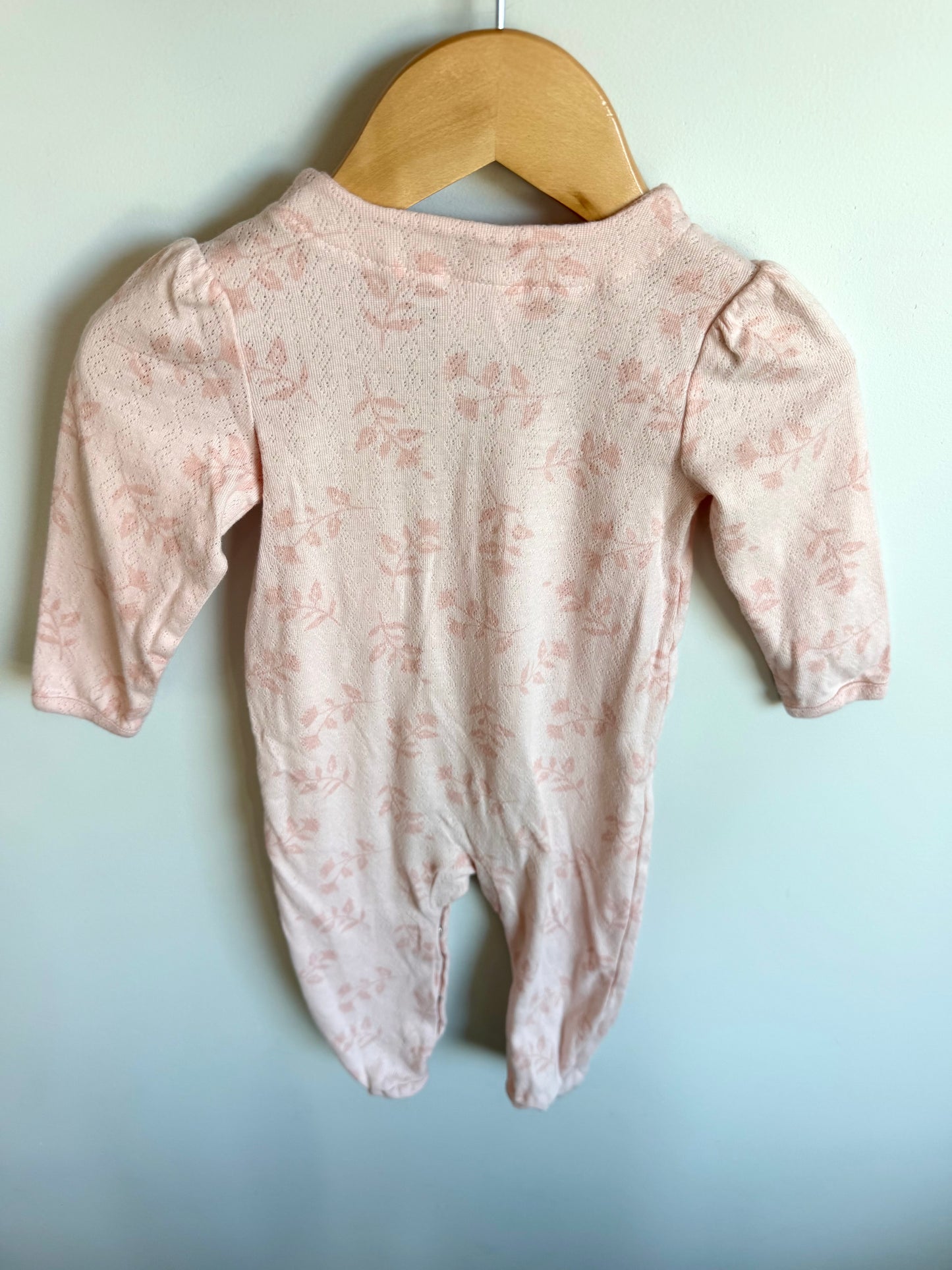 Pink Floral Bow Jumpsuit / 6-9m
