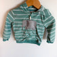 Fleece Striped Elephant Zip Sweater / 18m