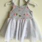 Grey Floral + Lace Dress / 0-3m