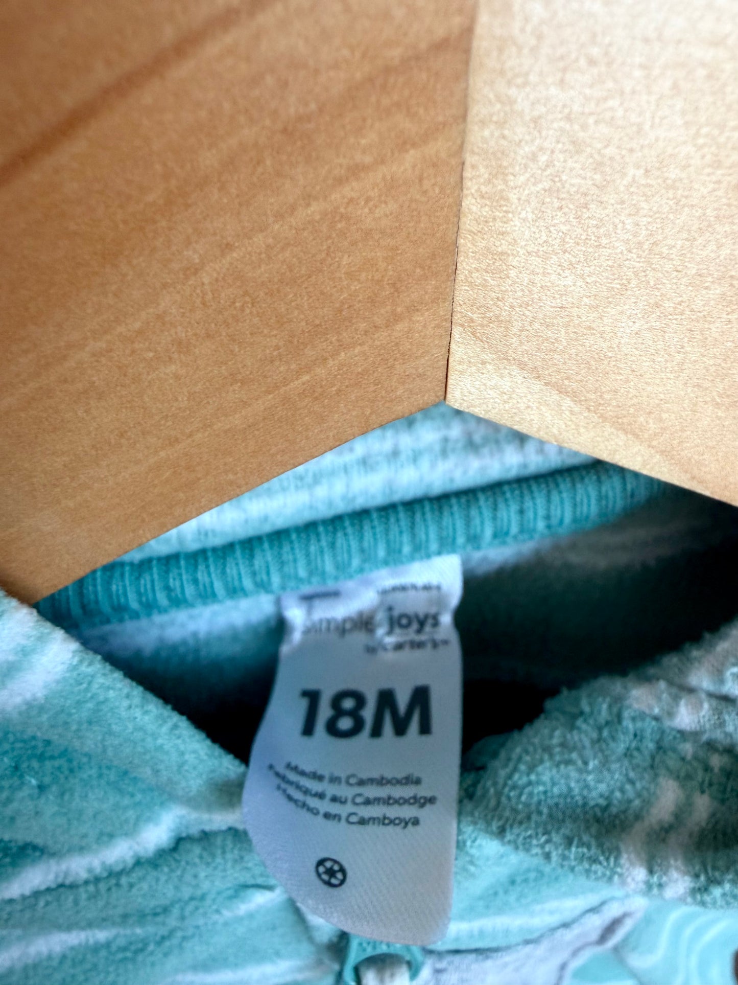 Fleece Striped Elephant Zip Sweater / 18m