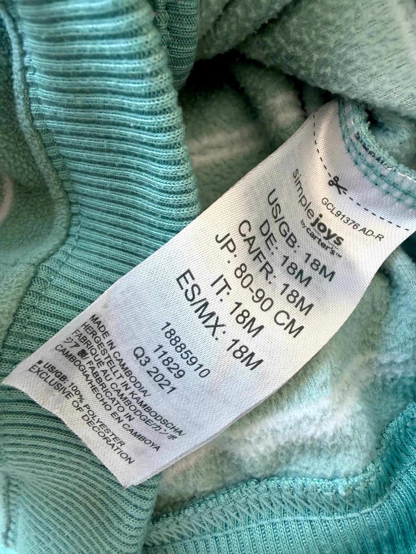 Fleece Striped Elephant Zip Sweater / 18m