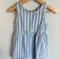 Blue + White Striped Tank Dress with Bow / 4T