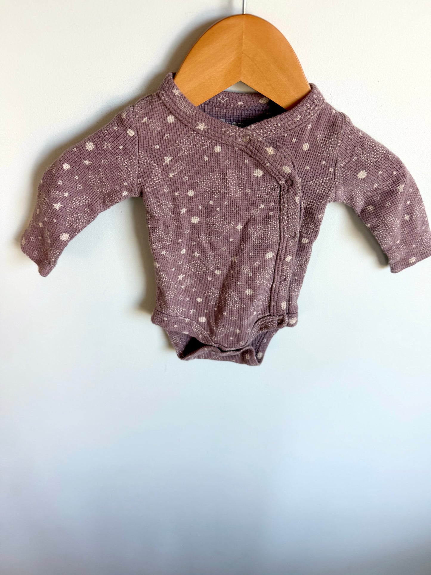 Purple Stars Wrap Bodysuit / 3-6m