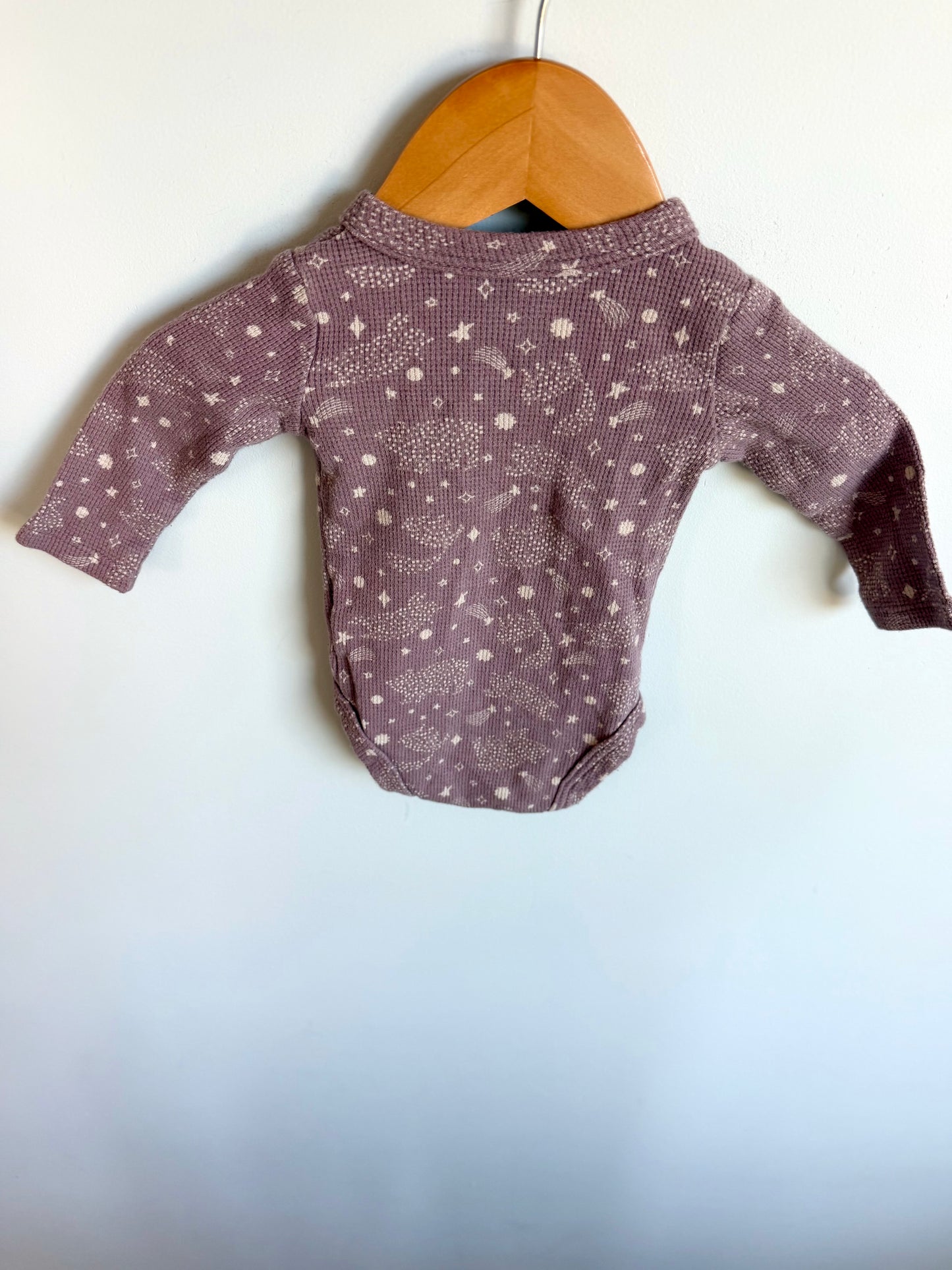 Purple Stars Wrap Bodysuit / 3-6m