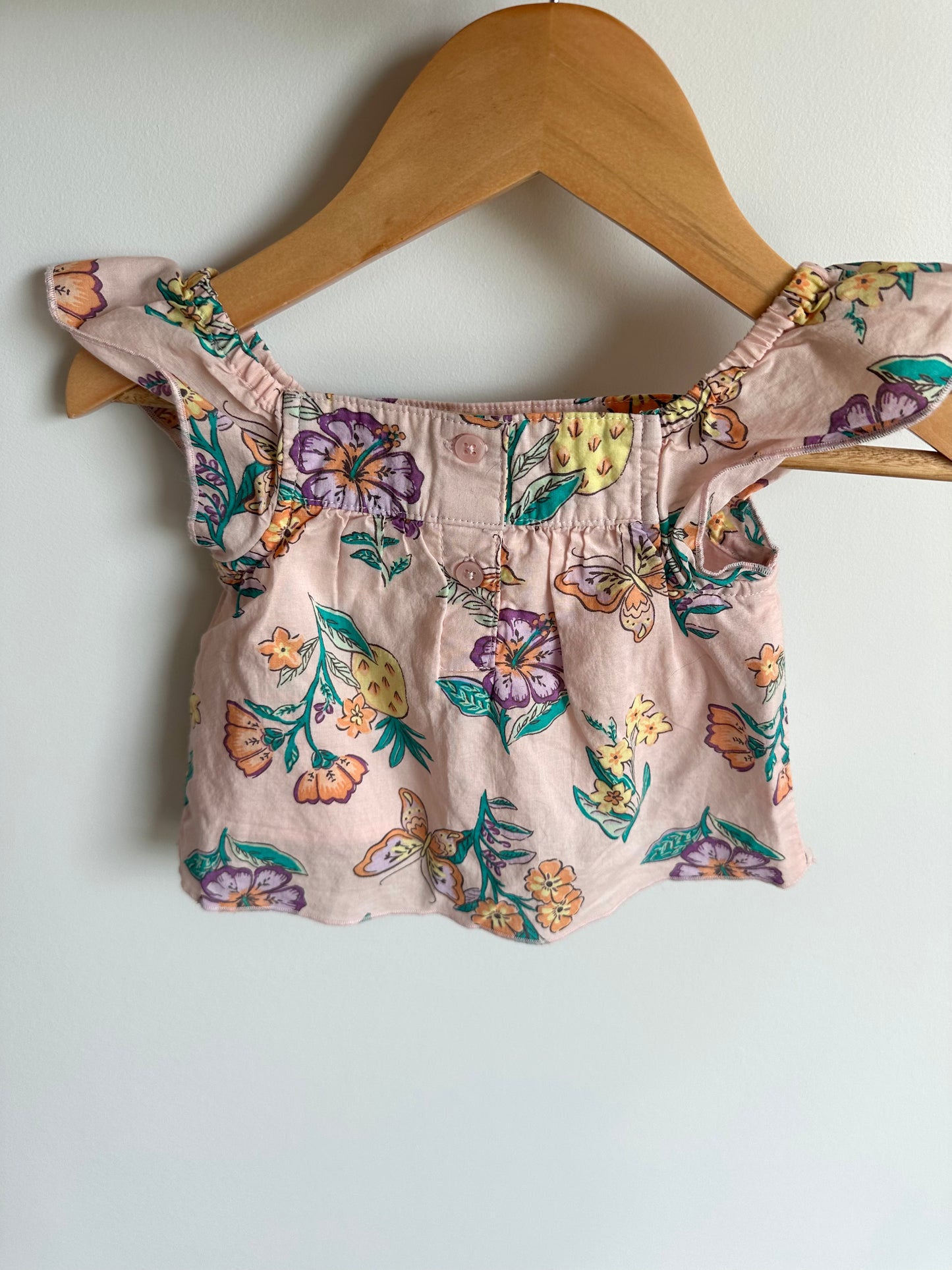 Pink Floral Top / 9m