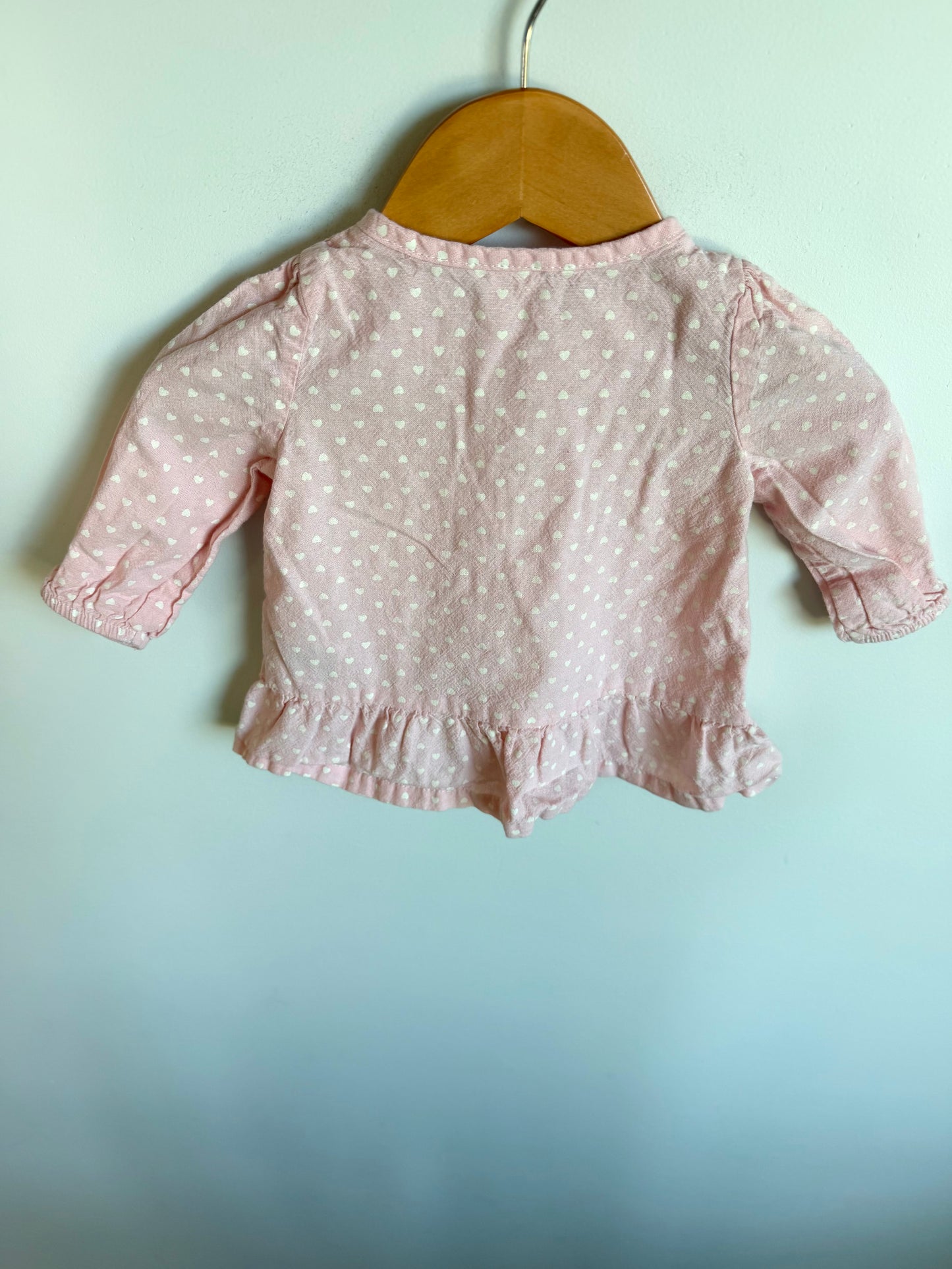 Polka Heart Pink Top / 6m