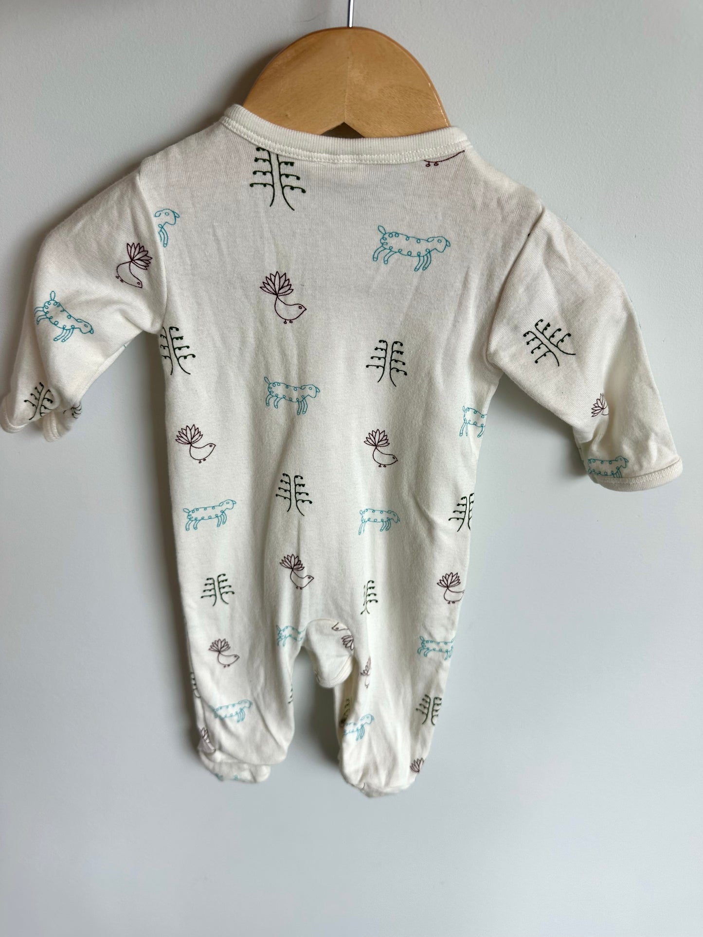 Organic Cotton Animal Pattern Snap Sleeper / 0-3m