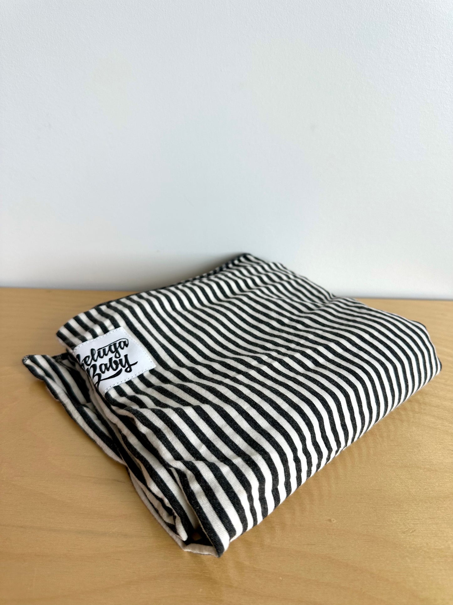 Beluga Bamboo Striped Wrap Carrier / Newborn to 25 lbs