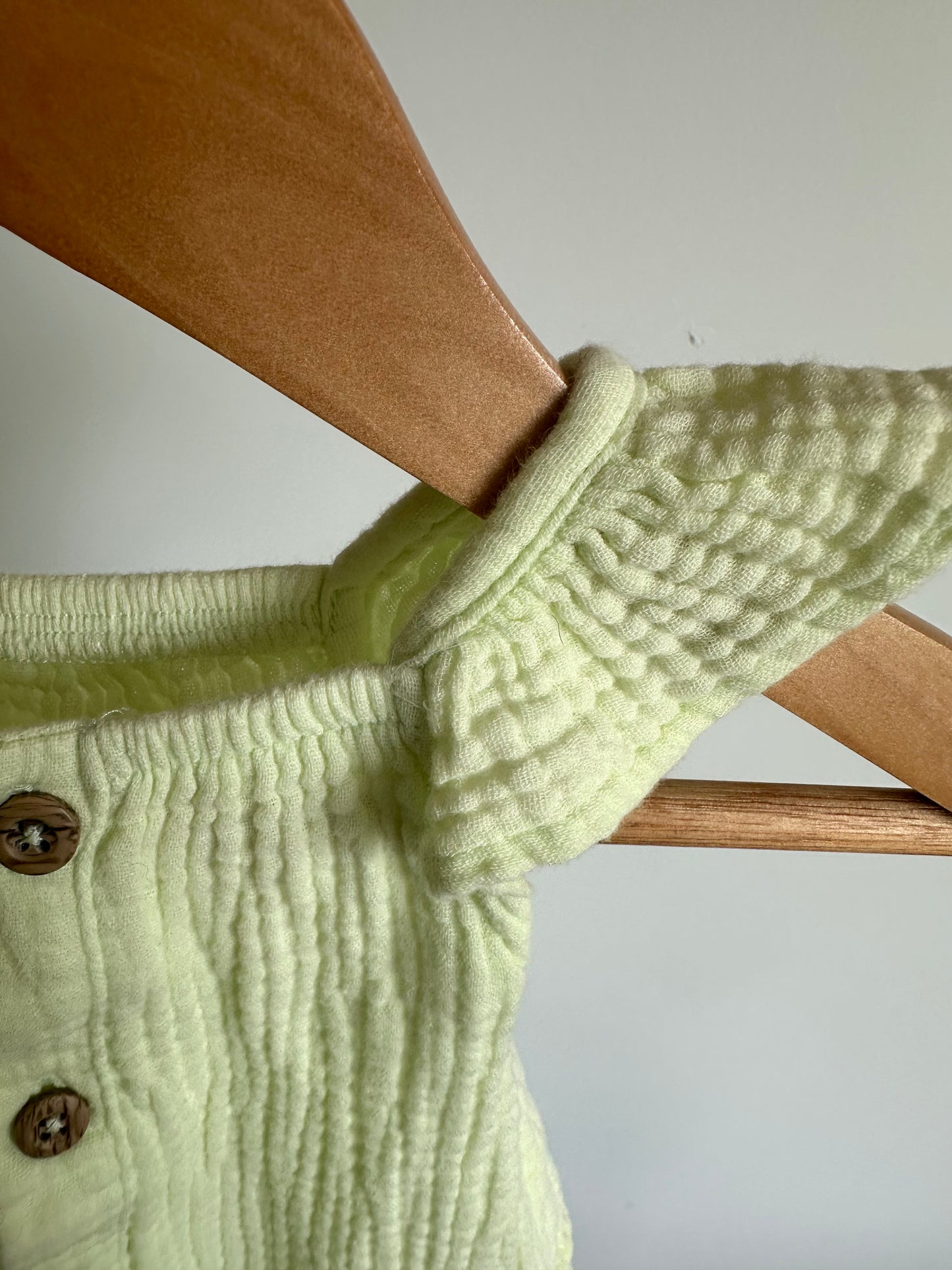 Lime Muslin Tank Jumpsuit / 0-3m