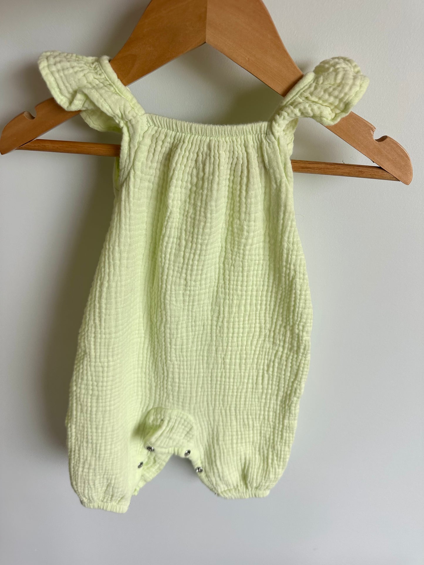 Lime Muslin Tank Jumpsuit / 0-3m