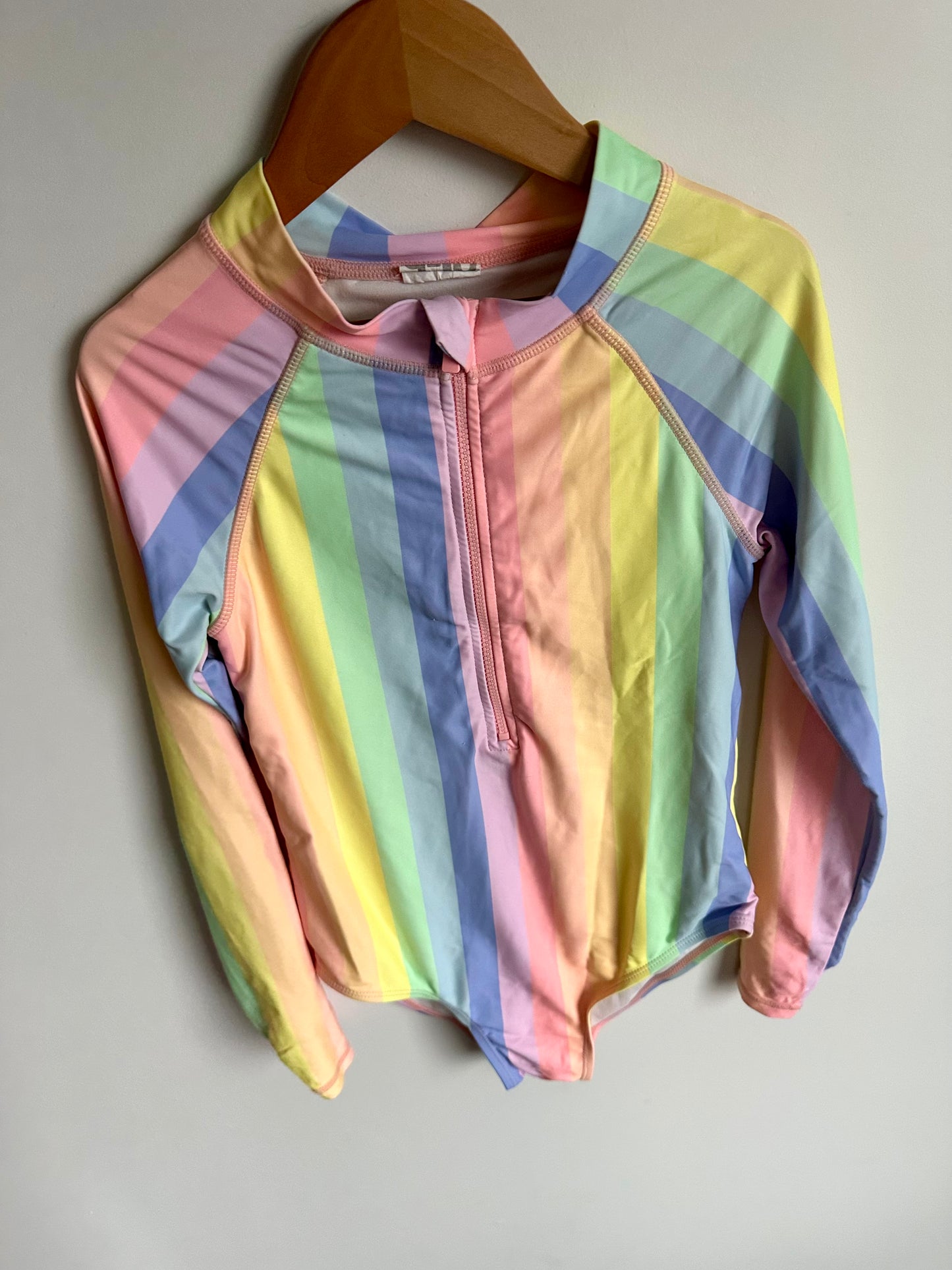 Vertical Stripe Colored Swimsuit / 9-10 Years