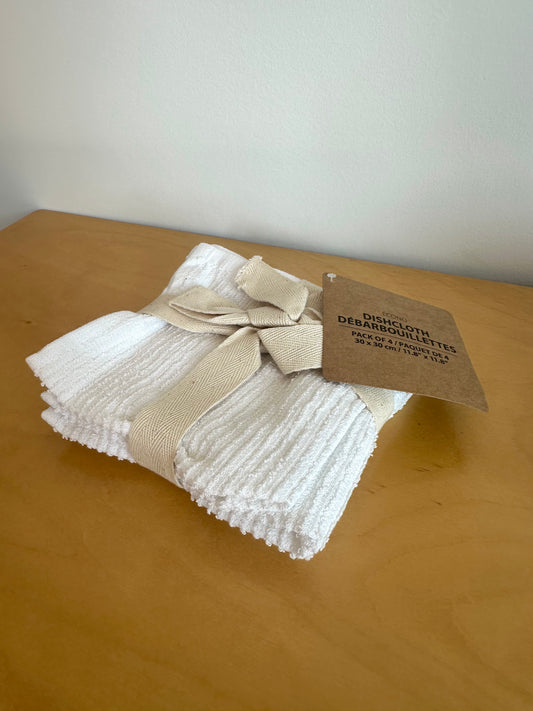White Three Face Cloths (In Package)