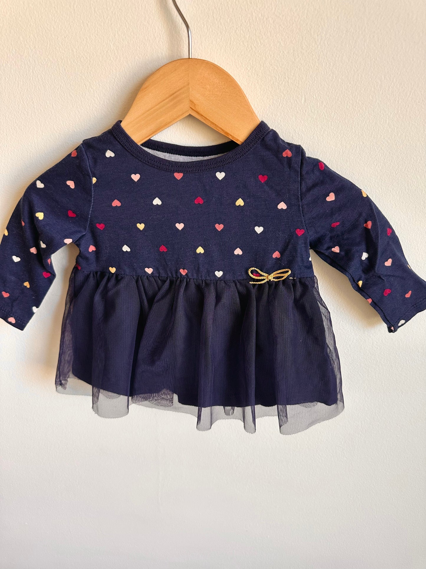 Navy Heart Dress / 6m