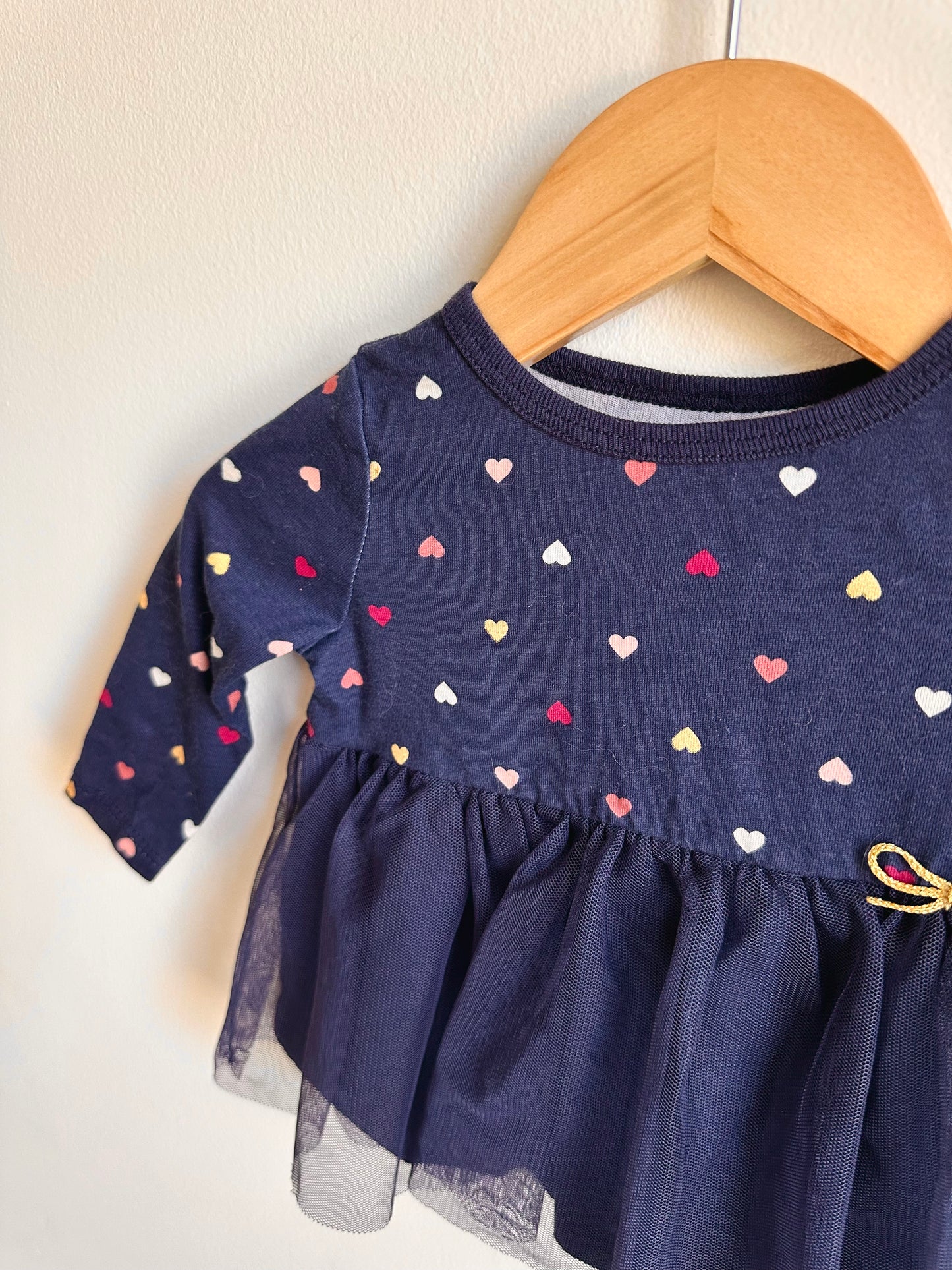 Navy Heart Dress / 6m