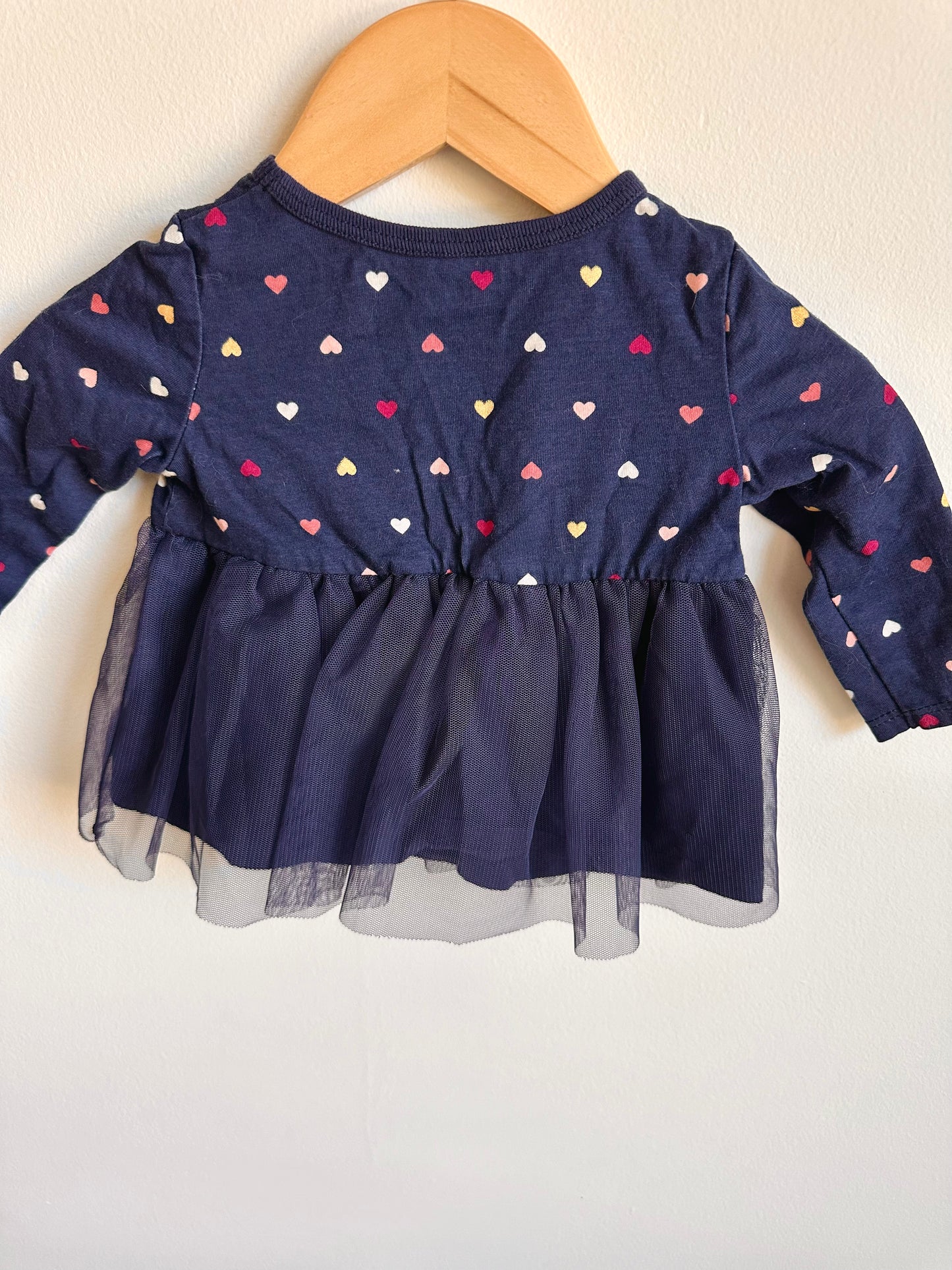 Navy Heart Dress / 6m