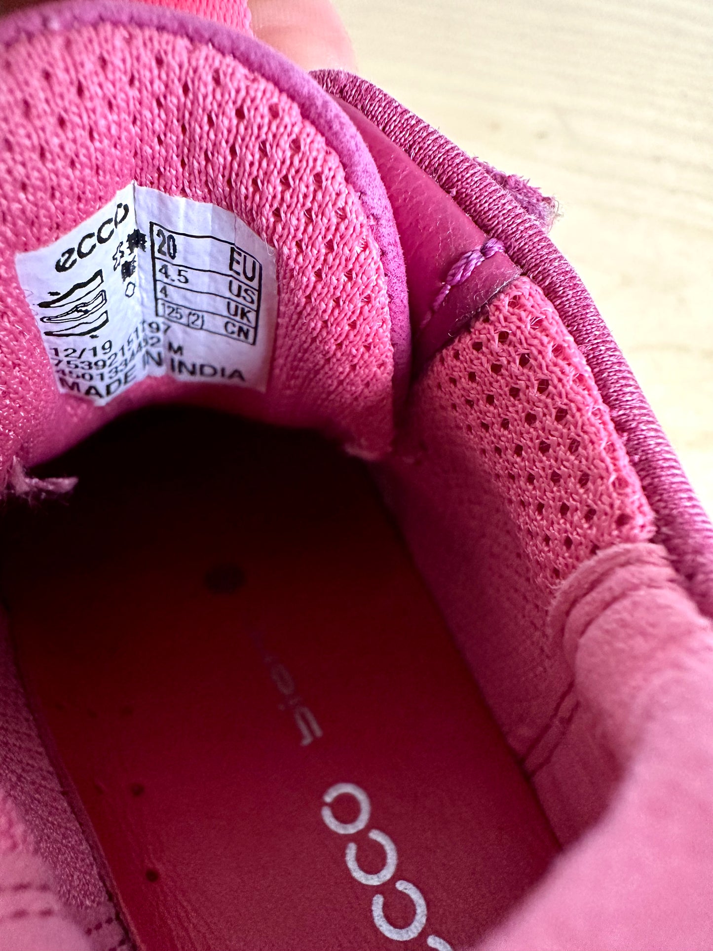 Ecco Biom Pink Leather Shoes / Size 4.5 Toddler