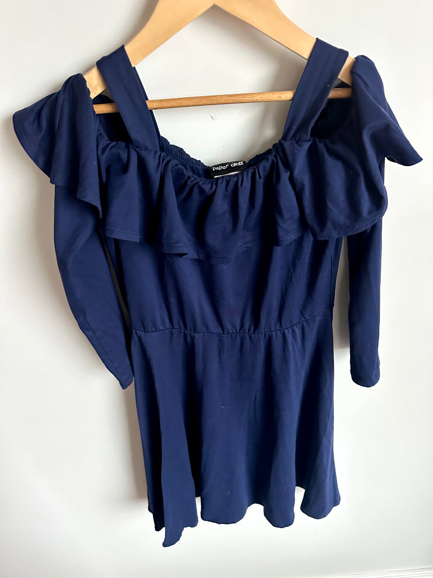 Navy Shoulder Detail Dress / 12 years