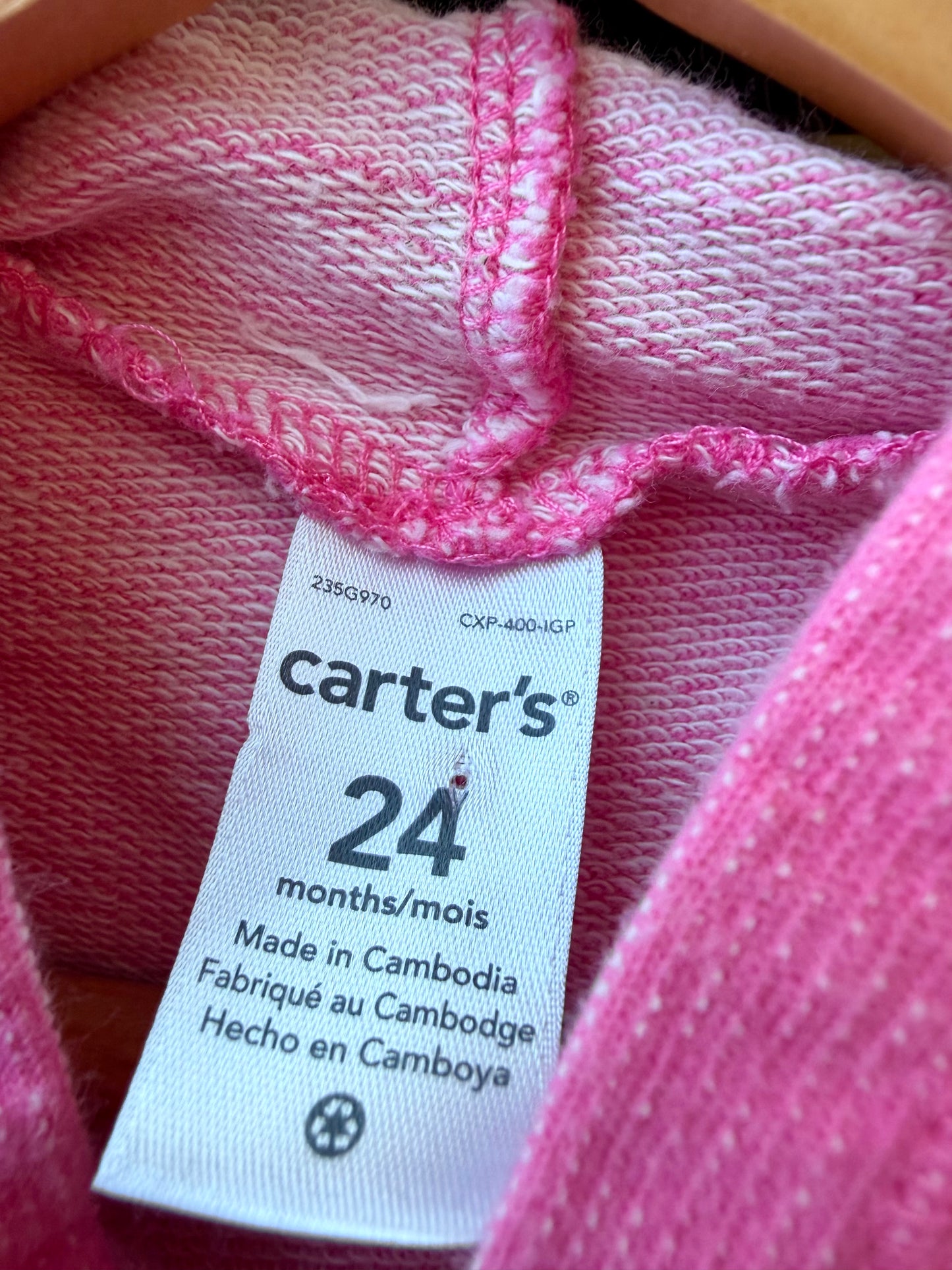 Mouse Pink Hoodie / 24m