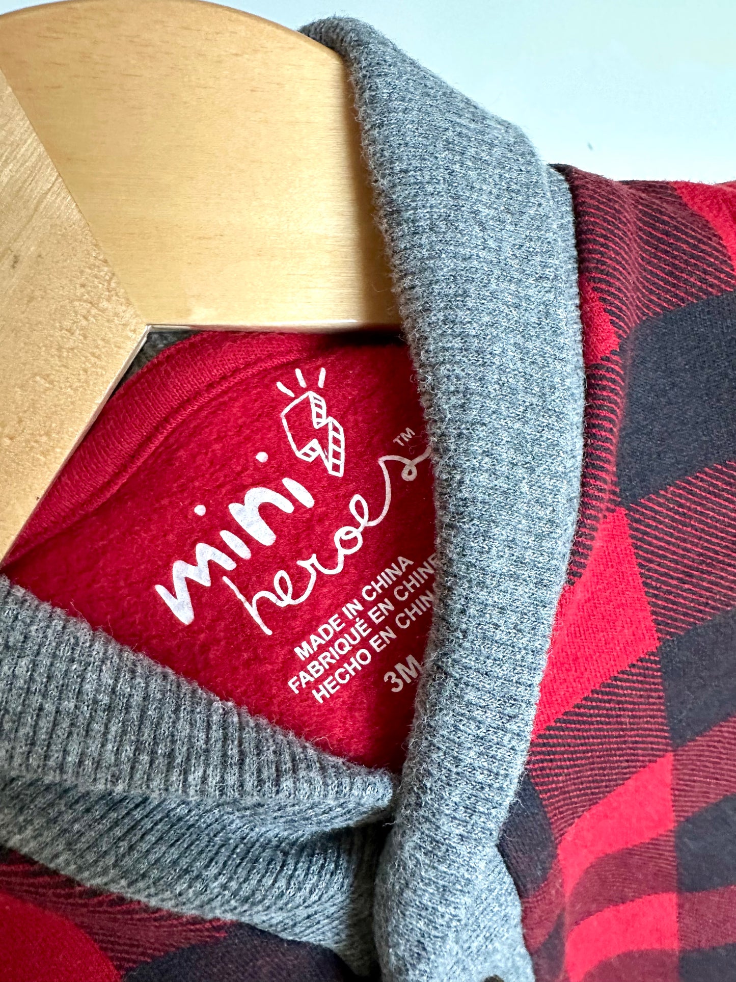 Mini Heros Buffalo Plaid Button Up Cardigan / 3m