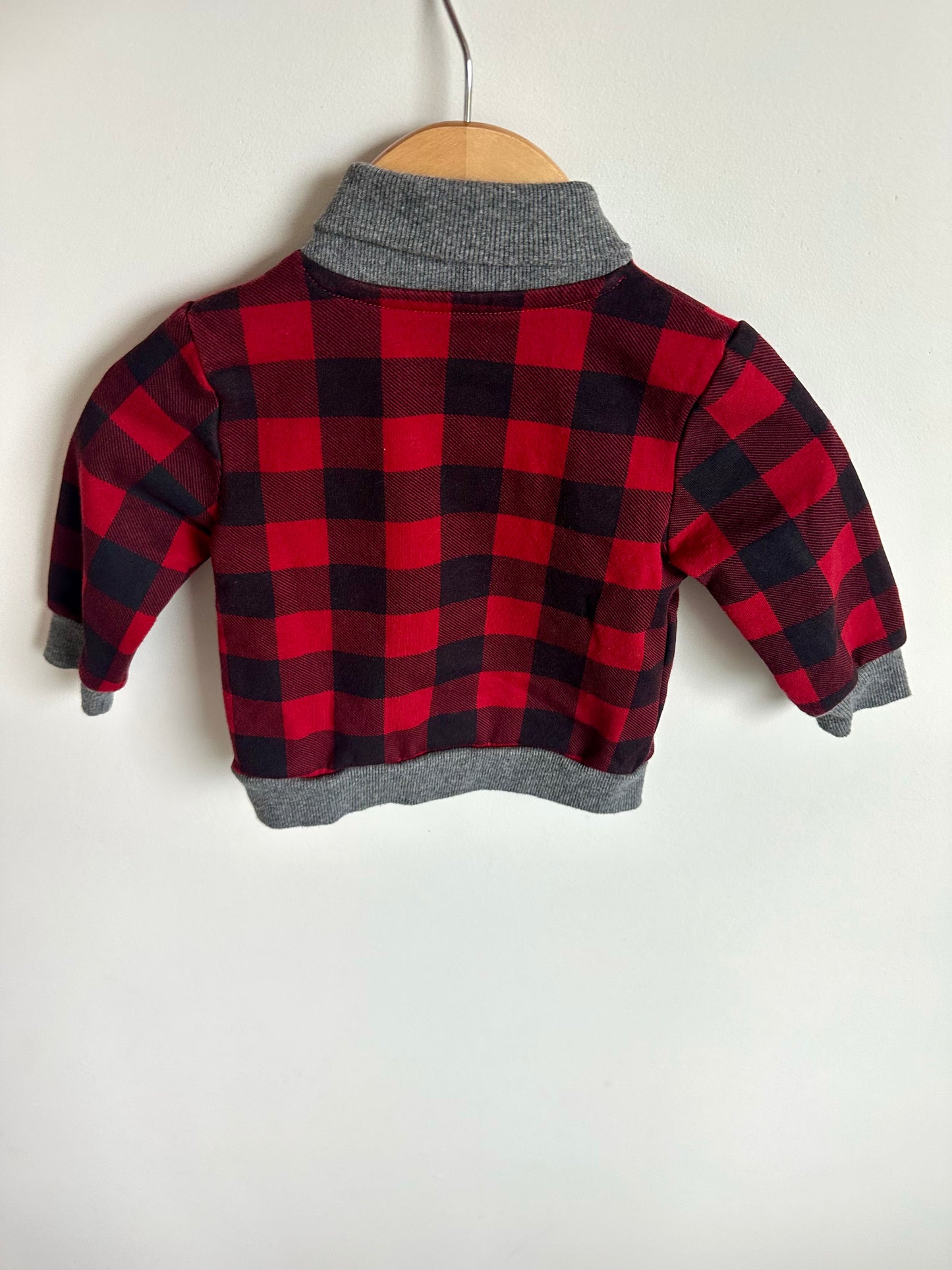 Mini Heros Buffalo Plaid Button Up Cardigan / 3m