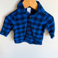 Blue Checkered Button Up Top / 6m