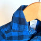 Blue Checkered Button Up Top / 6m