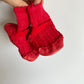 Red Knit Leather Soft Sole Shoes / Size 1-2 Infant