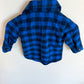 Blue Checkered Button Up Top / 6m