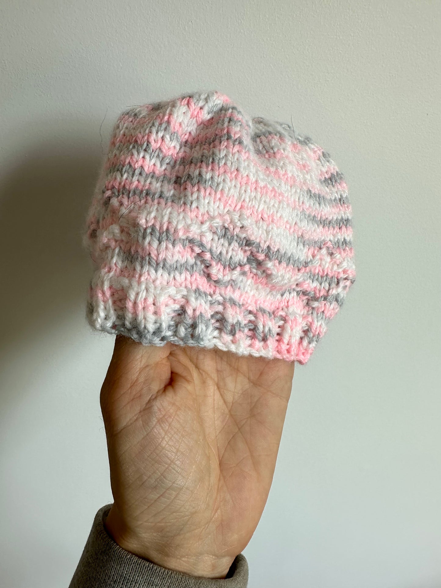 Two Knit Beanies / 0-3m