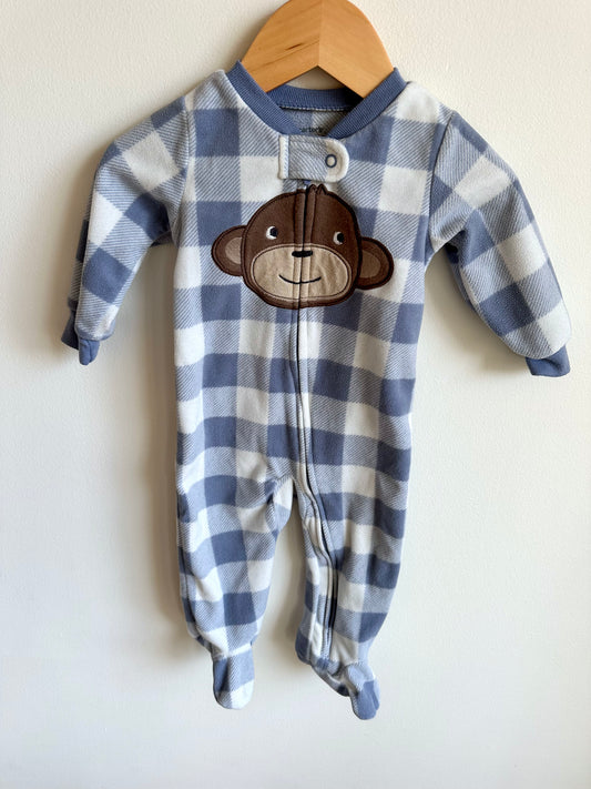 Fleece Checkered Monkey Sleeper / 9m