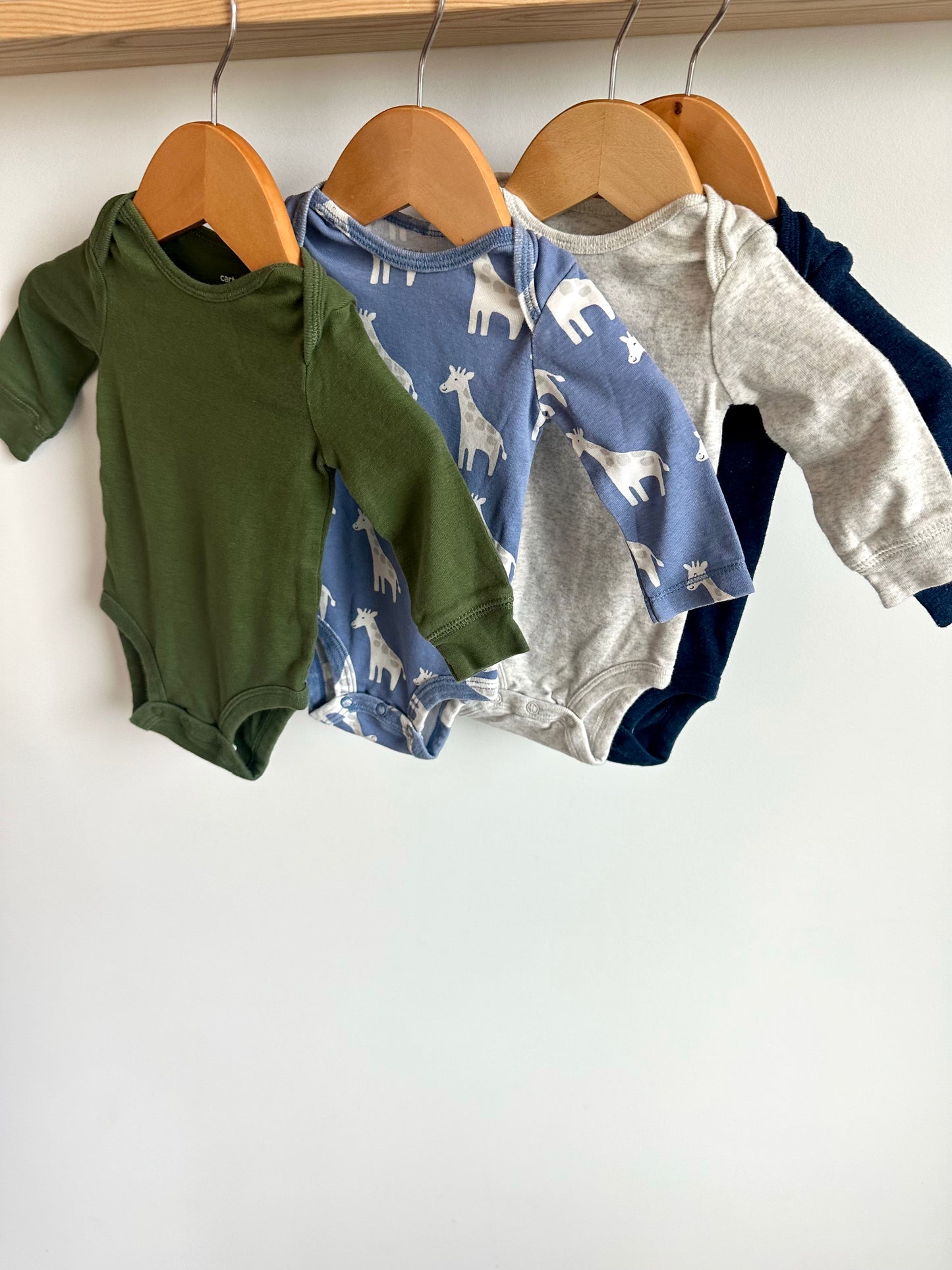Set of 4 Long-sleeve Bodysuits / 3m