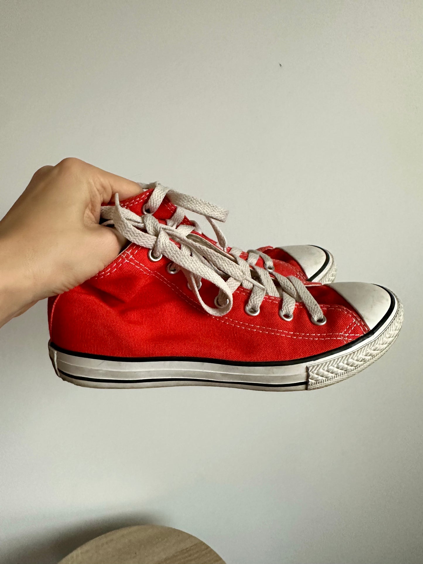 Converse High Top Orange Shoes / Size 3 Big Kids (No Shipping)