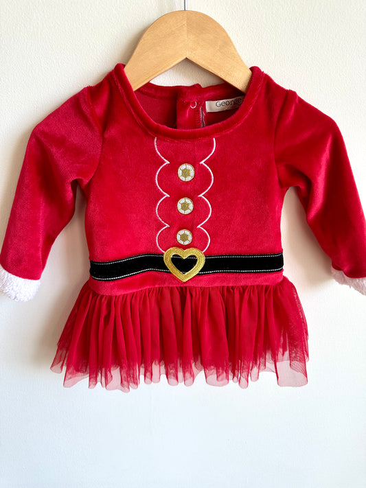 Santa Top with Tulle Skirt / 6-12m