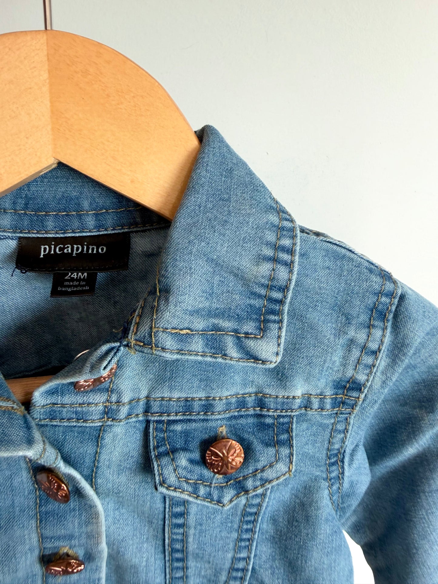 Butterfly Button Jean Jacket / 24m
