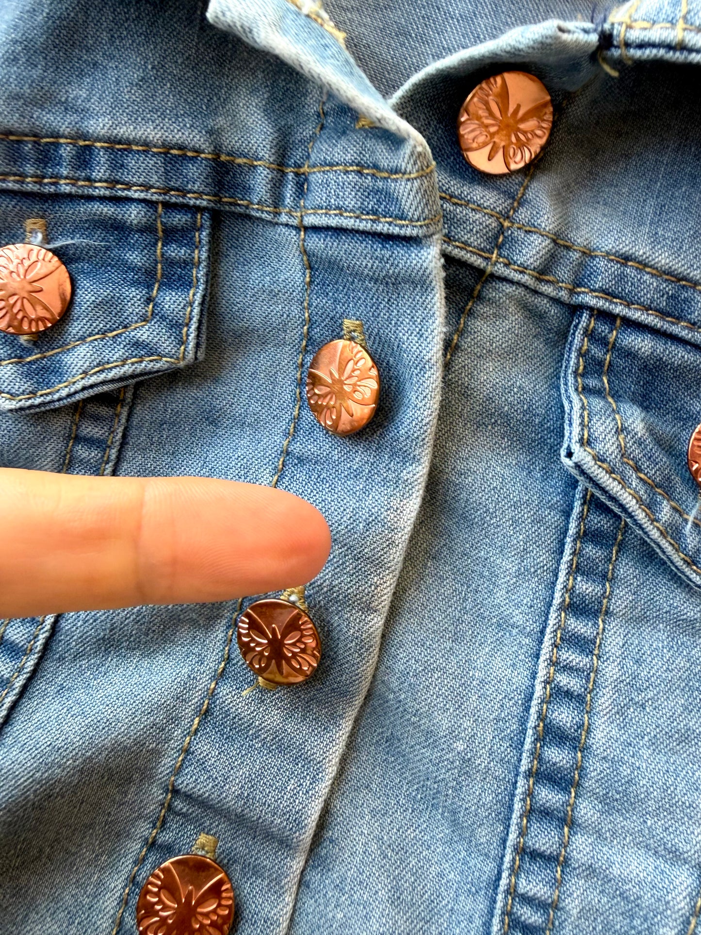 Butterfly Button Jean Jacket / 24m