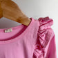 Pink Ruffle Long Sleeve Bodysuit / 12-18m