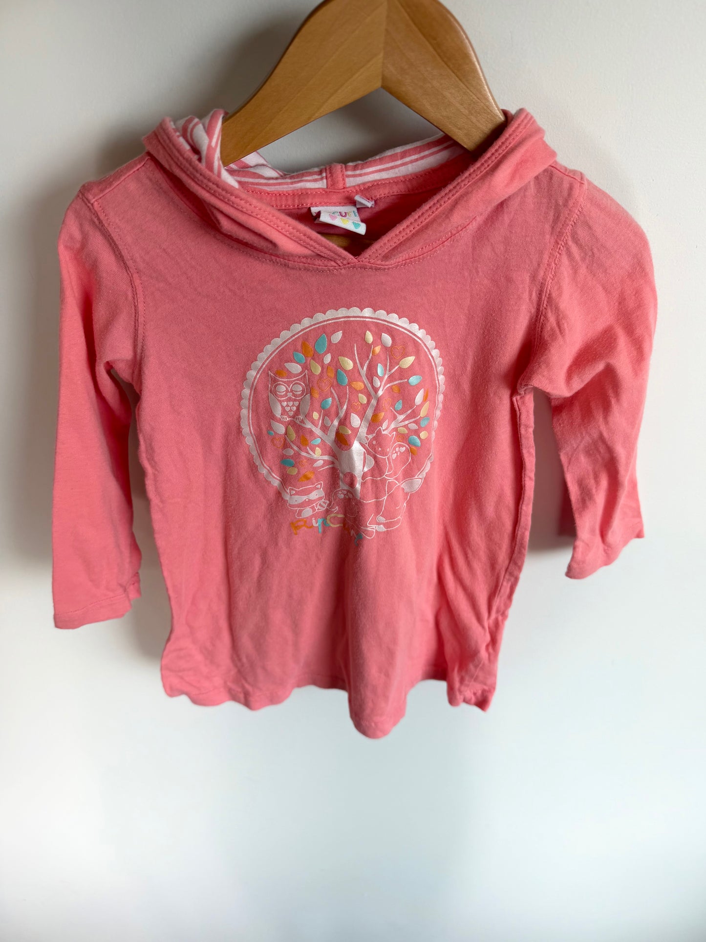RipCurl Pink Hood Top / 2T