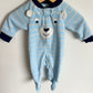 Fleece Blue Striped Bear Sleeper / 3m