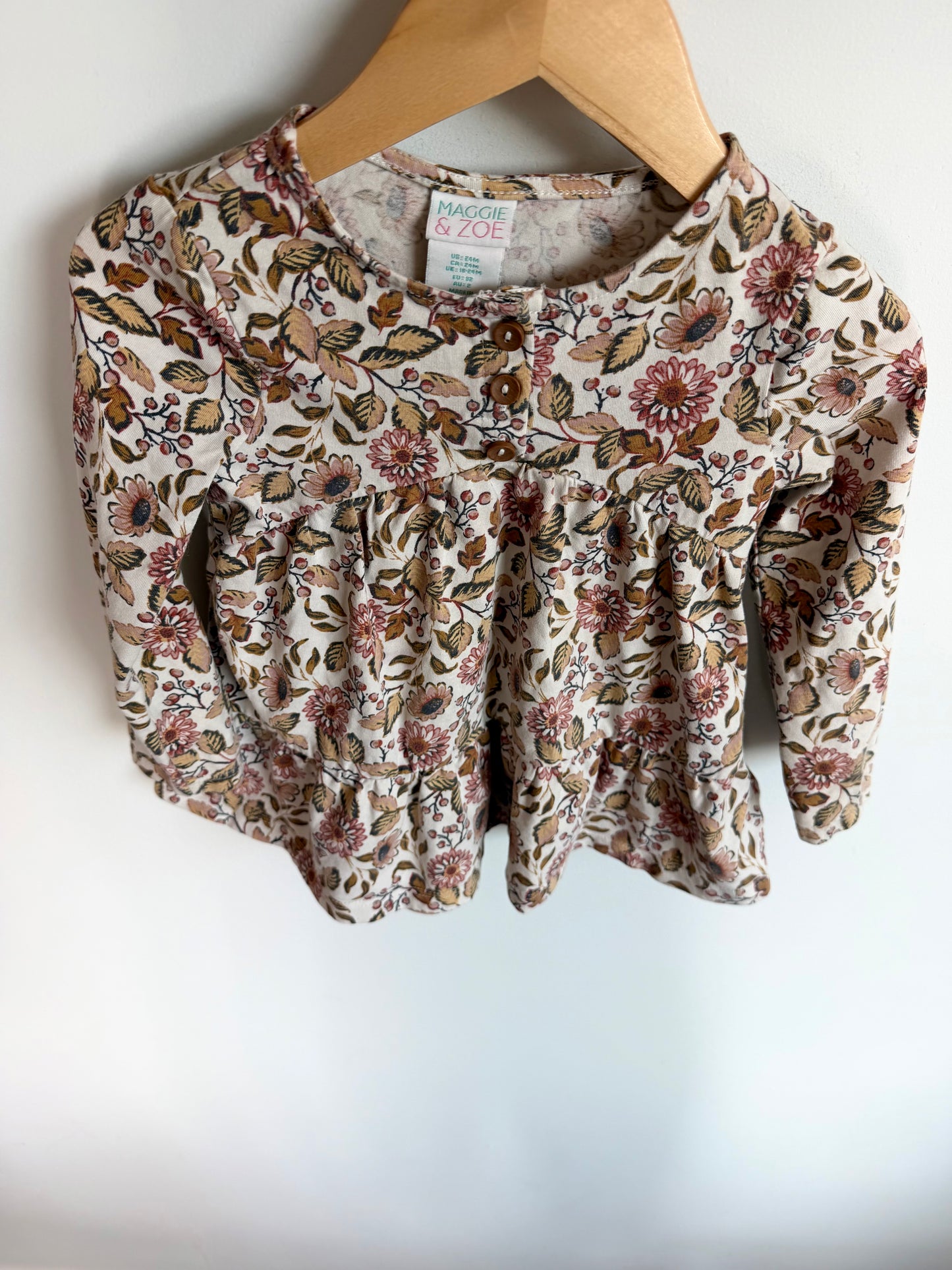 Floral Long Sleeve Tunic Top / 24m