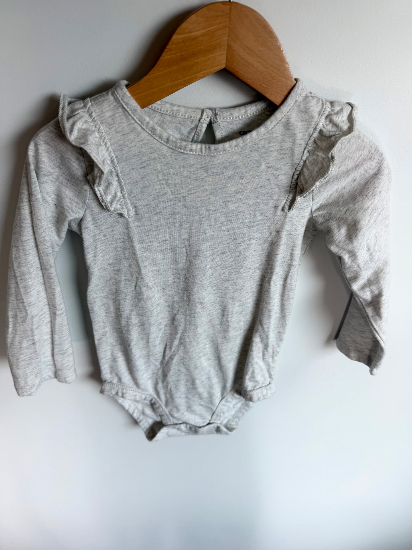 Ruffle Shoulder Long Sleeve Bodysuit / 24m