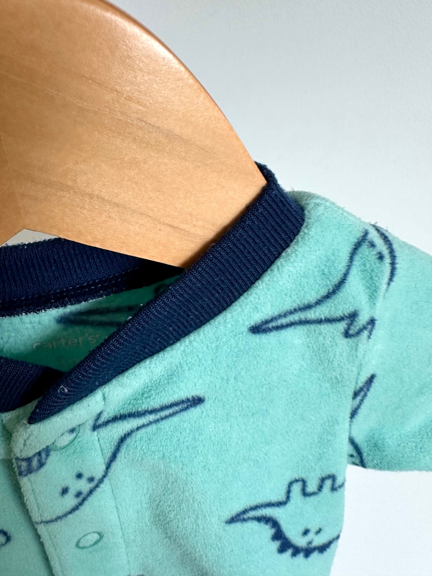 Fleece Green Dino Sleeper / 3m