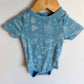 Blue White Line Art Bodysuit / 12-18m
